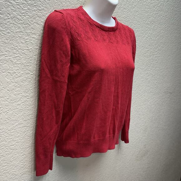 Banana Republic Lofty Crewneck Sweater Womens Petite XS Red Knit Pullover - Picture 9 of 12